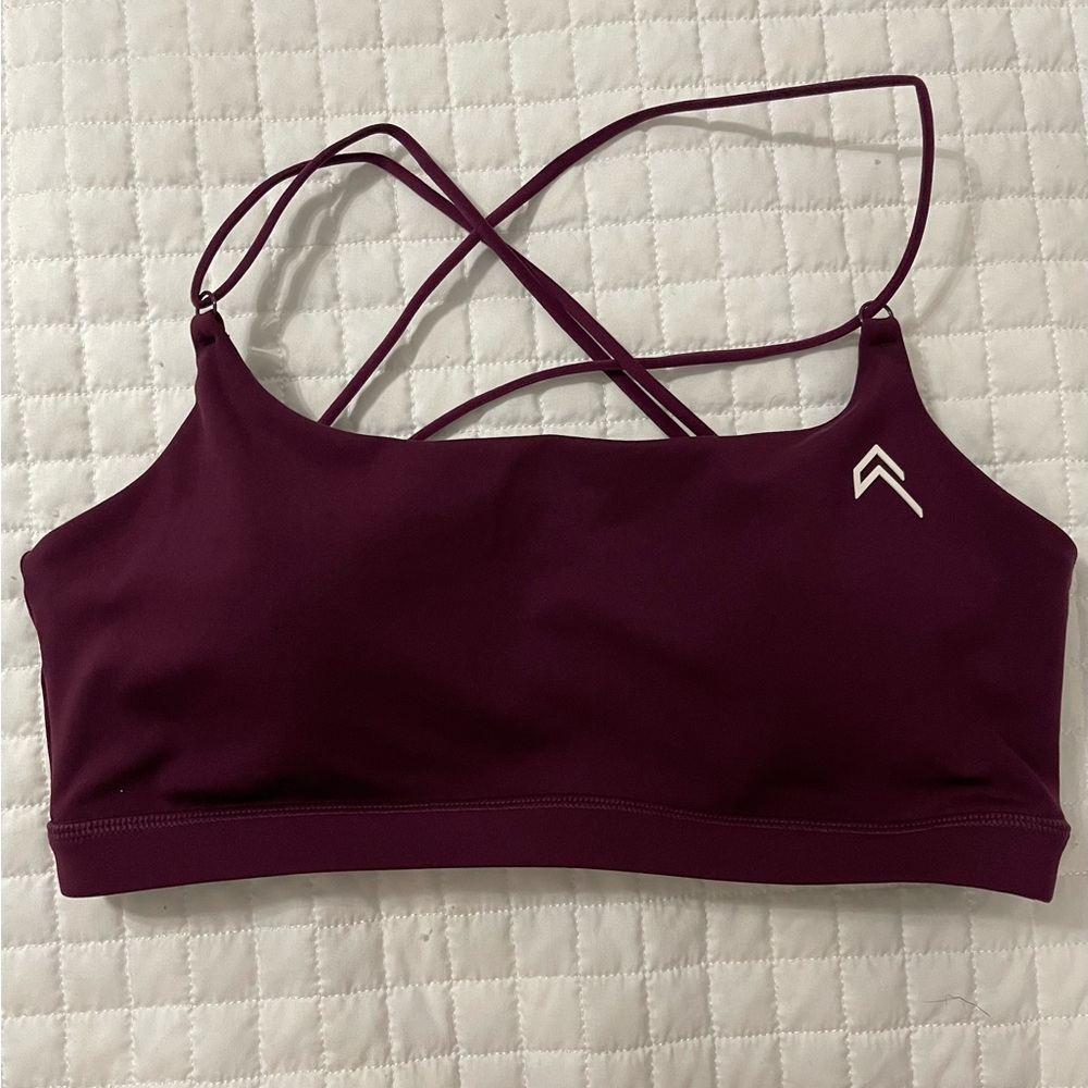 Oner Active Purple Sports Bra with Crossed Straps